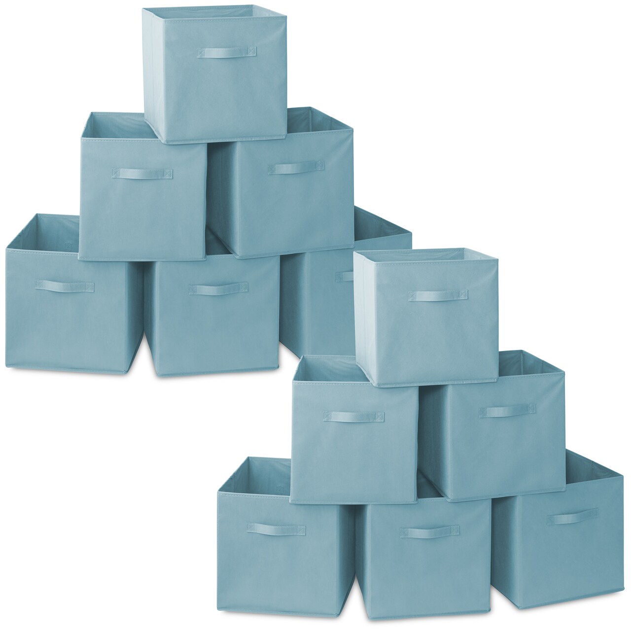 Casafield Set of 12 Collapsible Fabric Cube Storage Bins - Foldable Cloth Baskets for Shelves, Cubby Organizers & More